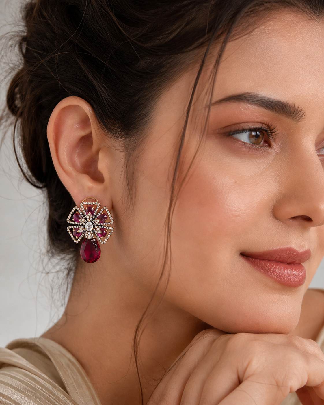 Aabha Ruby Drop Earrings