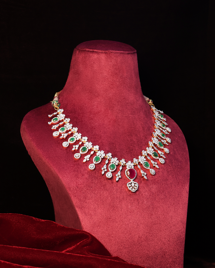 Emerald Sparkle Set with Ruby Accents