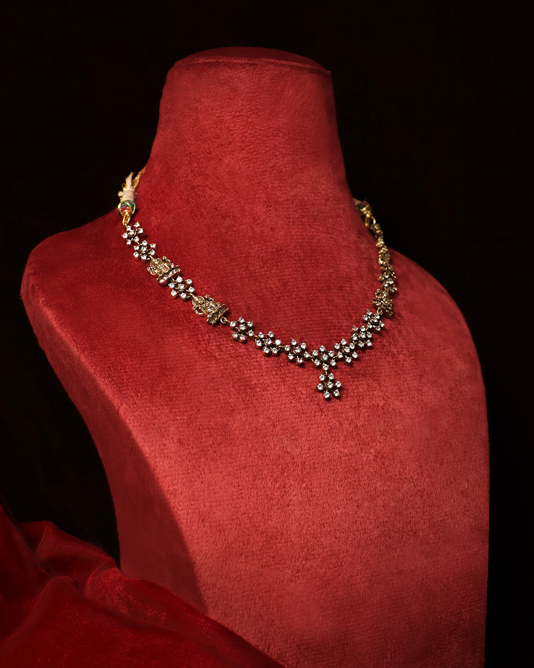 Floral Diamond Necklace Set