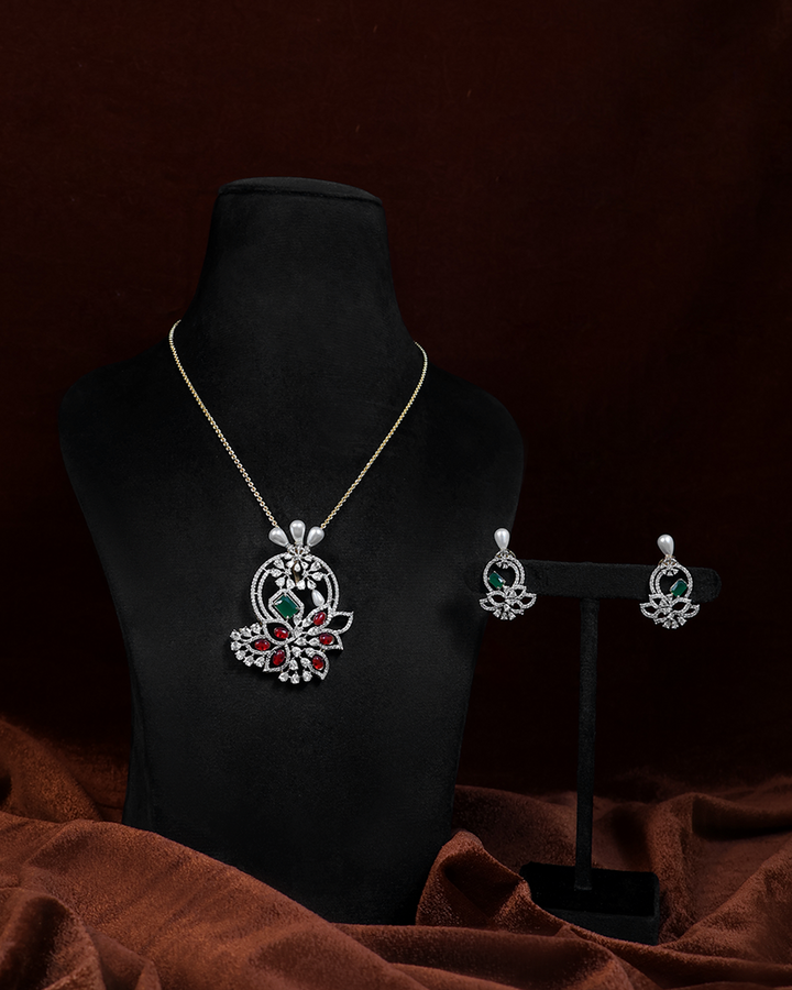 Red Bloom Necklace Set