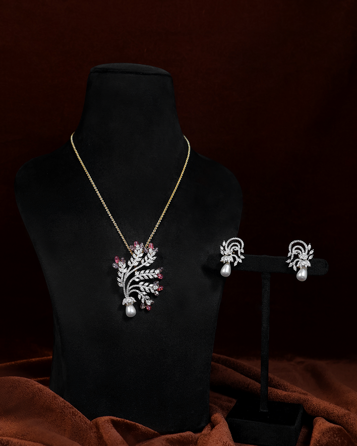 Pearl Dewdrop Set — Necklace + Earrings