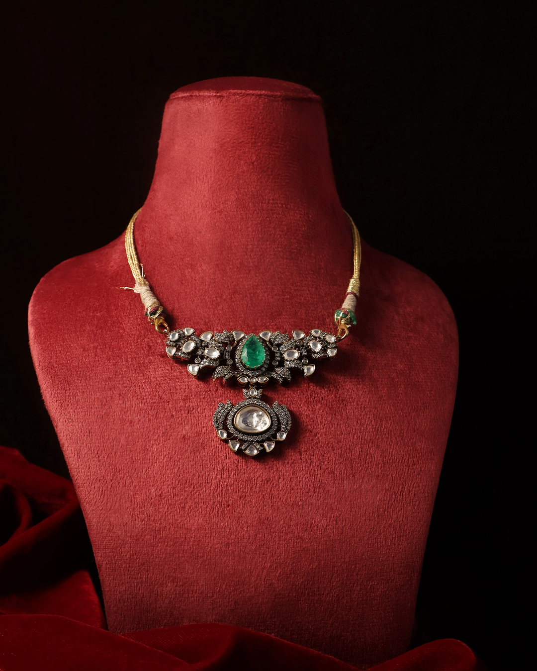 Antique Emerald Pendant Set