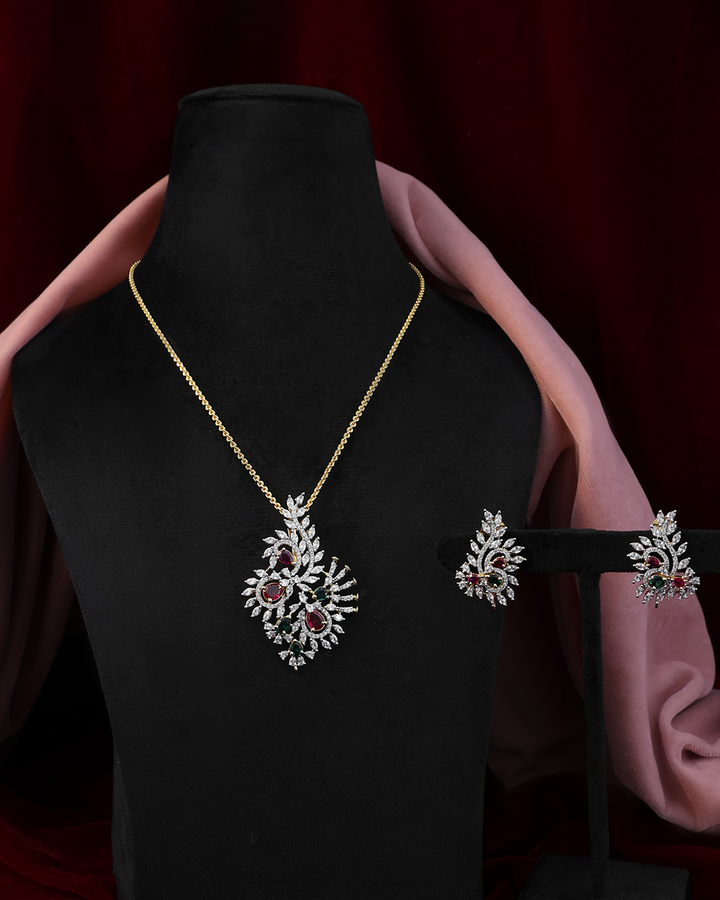 Crystal Bloom Pendant Set