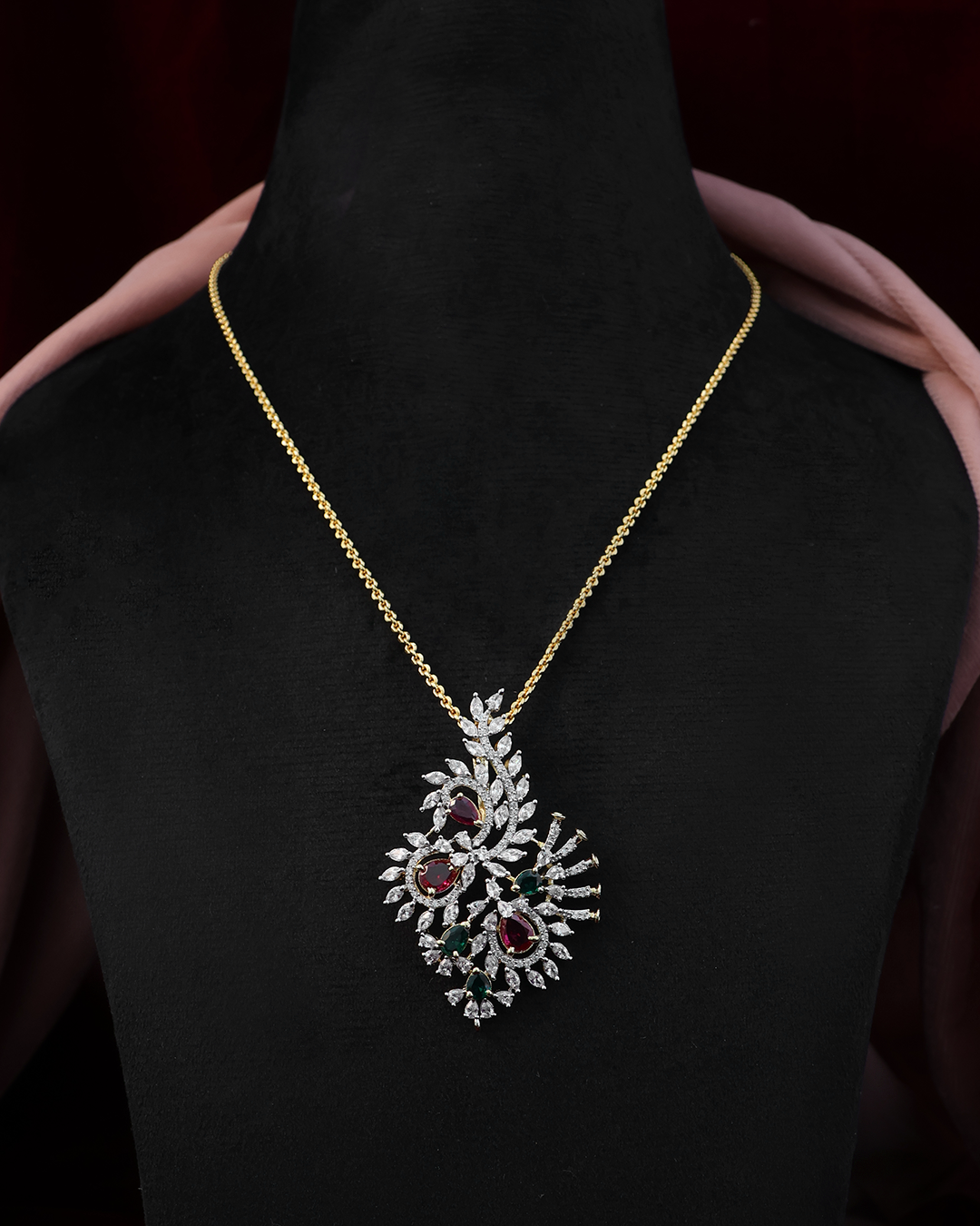 Crystal Bloom Pendant Set