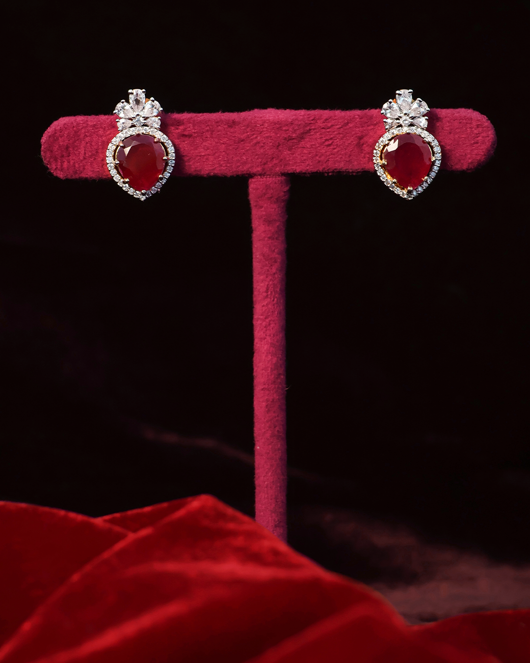 Navratna-Inspired Elegance with Ruby Drop