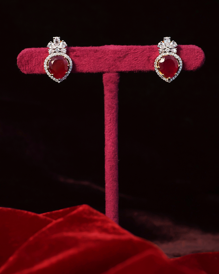 Navratna-Inspired Elegance with Ruby Drop