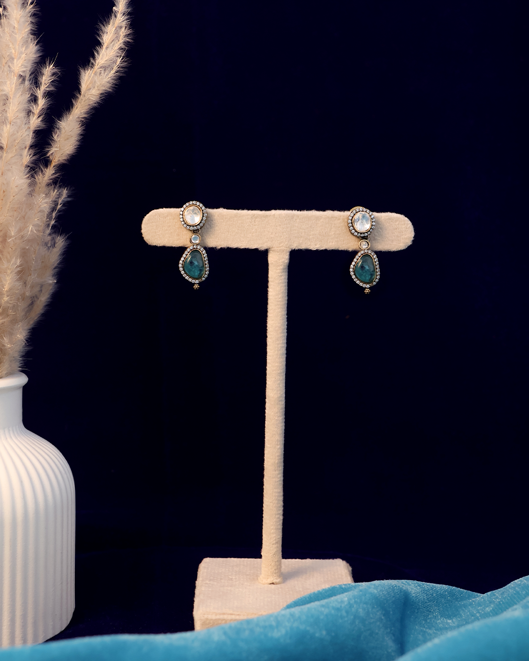 Mint Drop Necklace with Mirror Halo