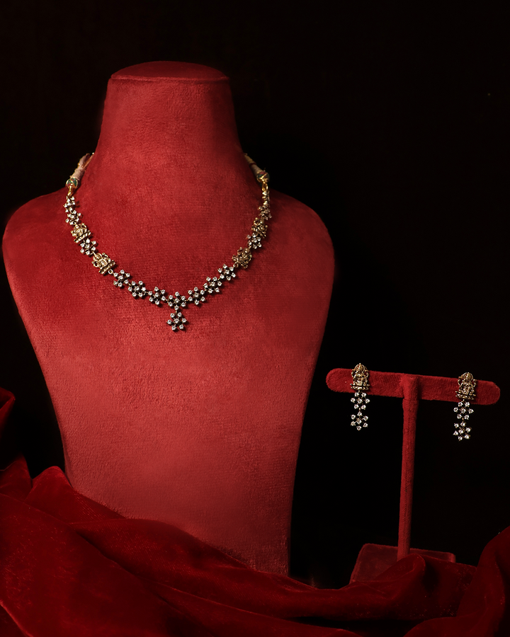 Floral Diamond Necklace Set