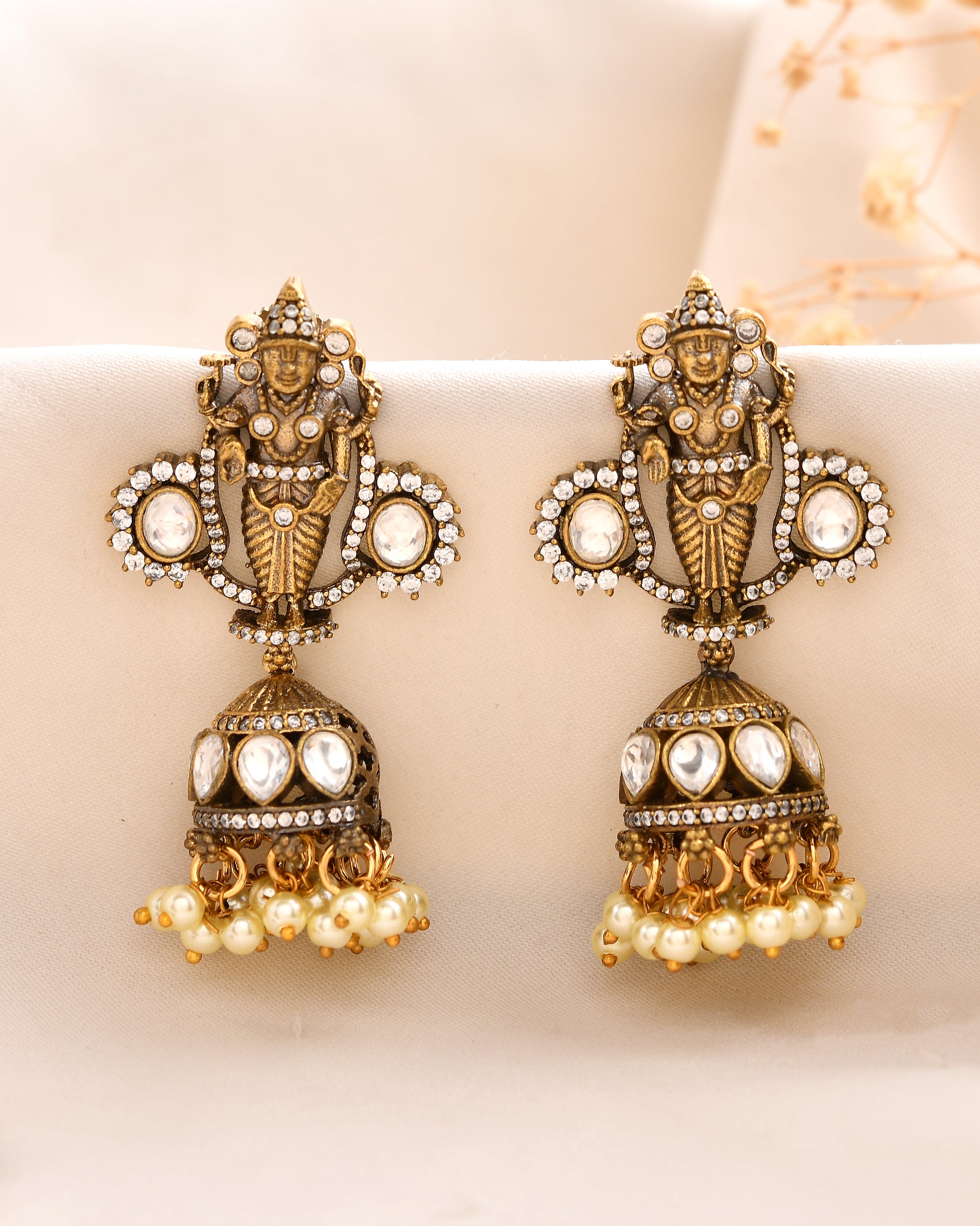 Ira Lakshmi Pearl Jhumkas