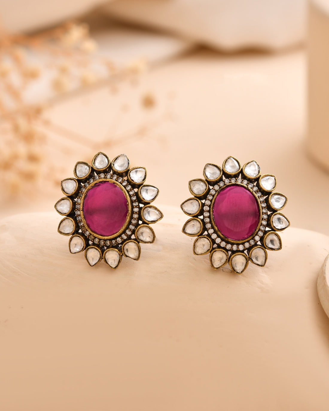Saanjh Ruby Bloom Studs