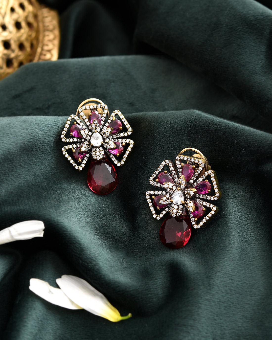 Aabha Ruby Drop Earrings
