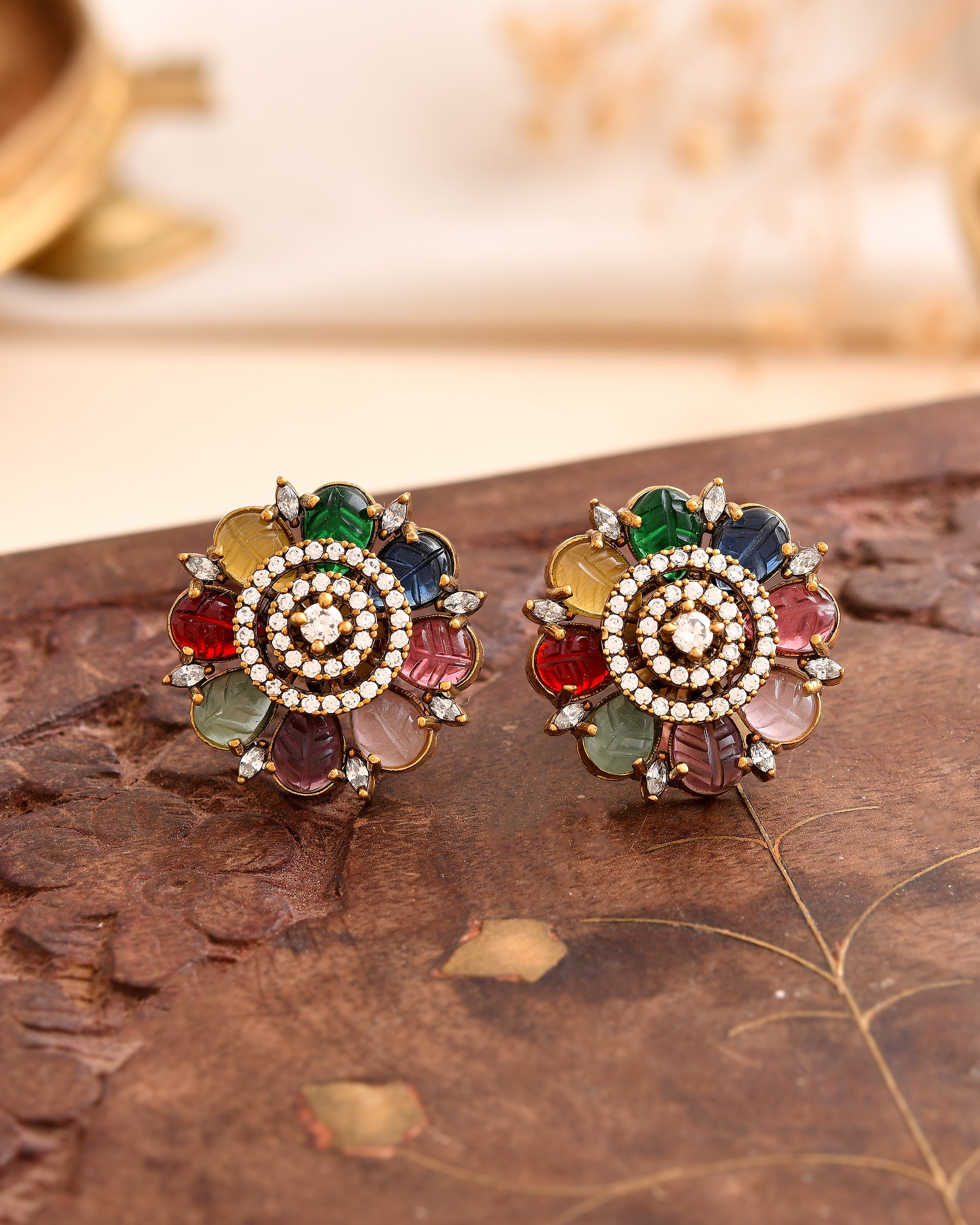 Noor Rang Flower Studs