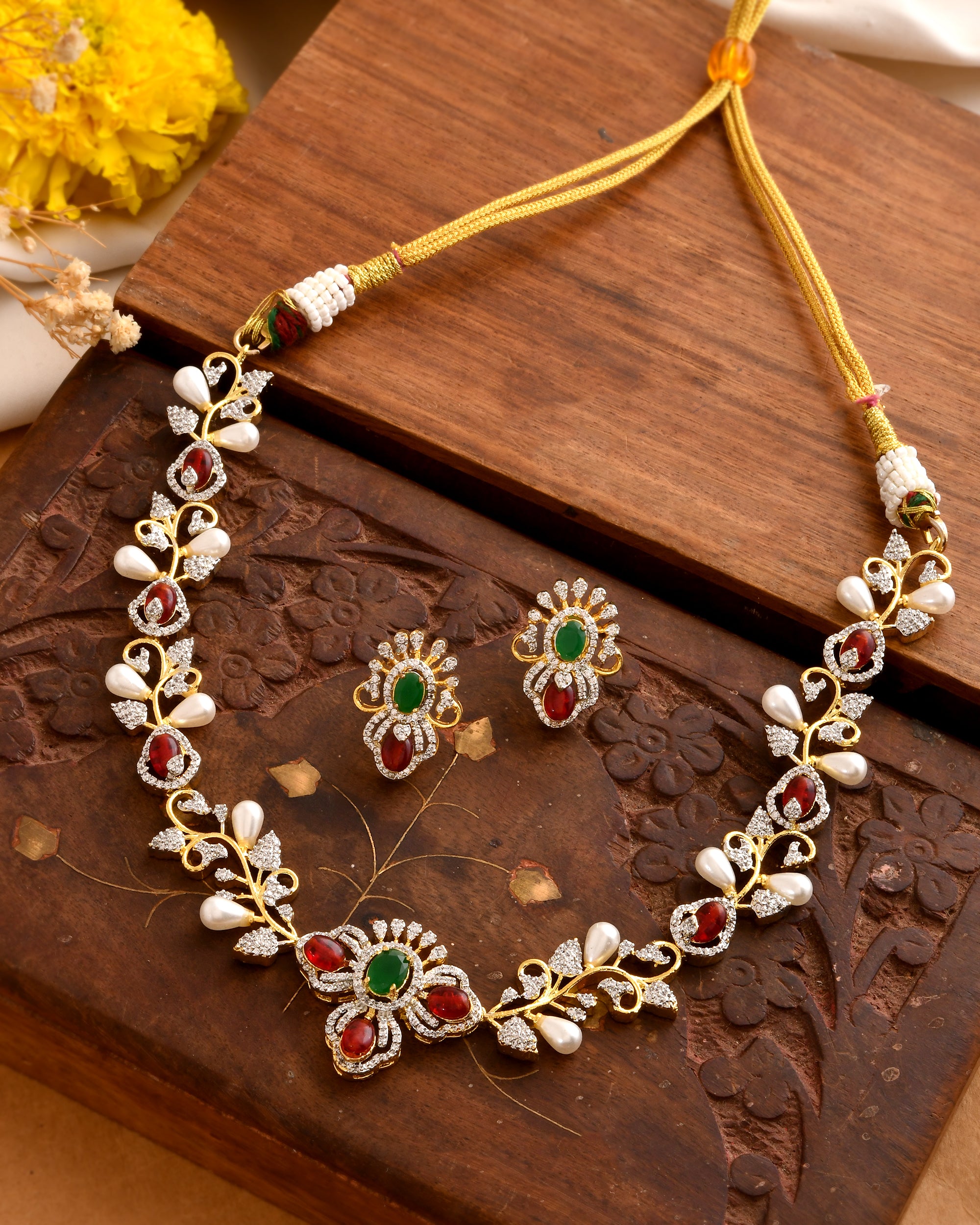 Madhuri Pearl Necklace Set