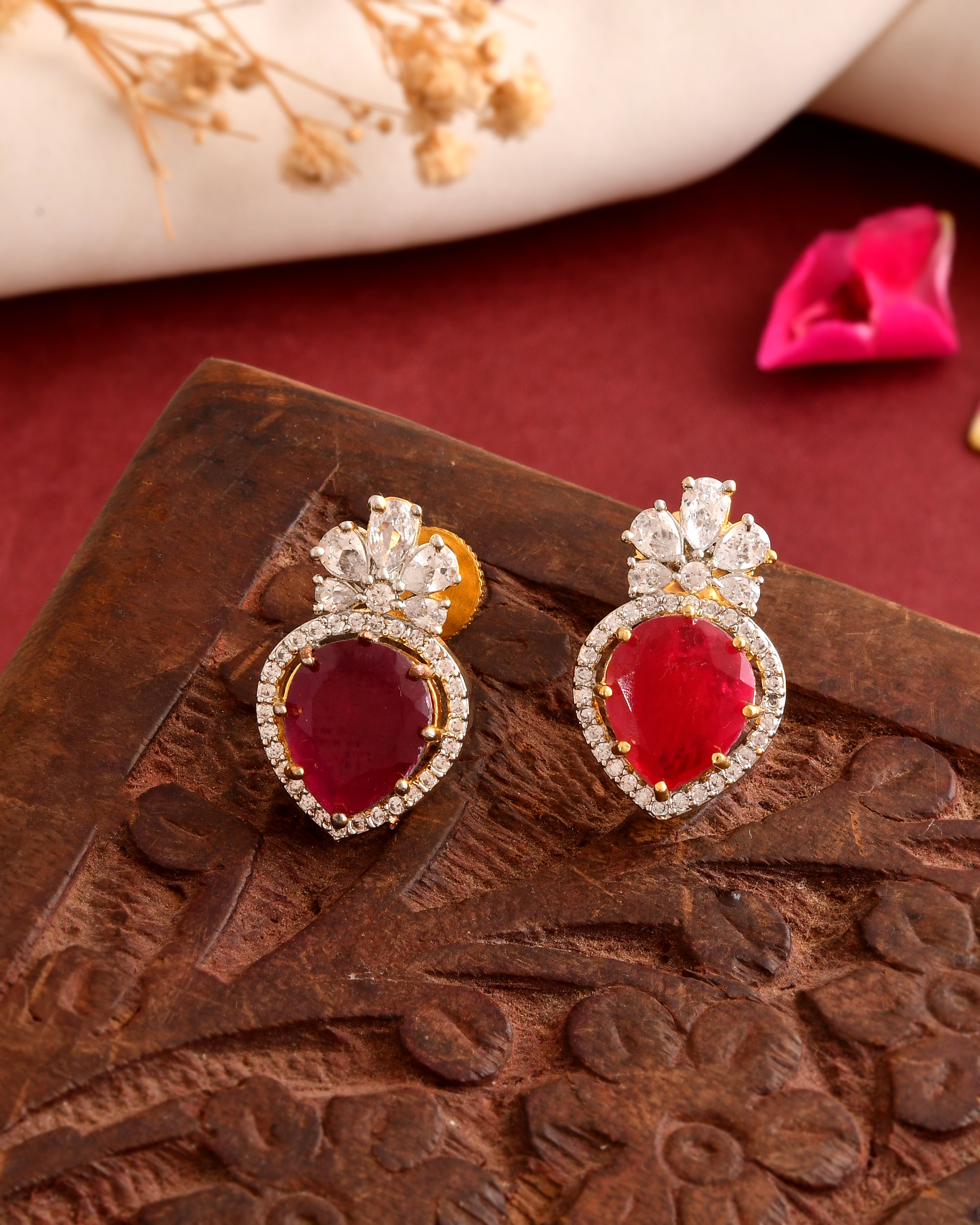 Emerald Sparkle Set with Ruby Accents