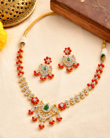 Meher Red Drop Necklace