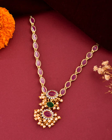 Aarika Ruby Charm Necklace