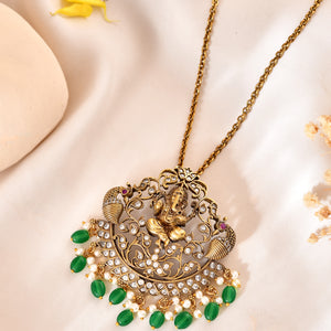 Ganpati Pearl Drop Pendant