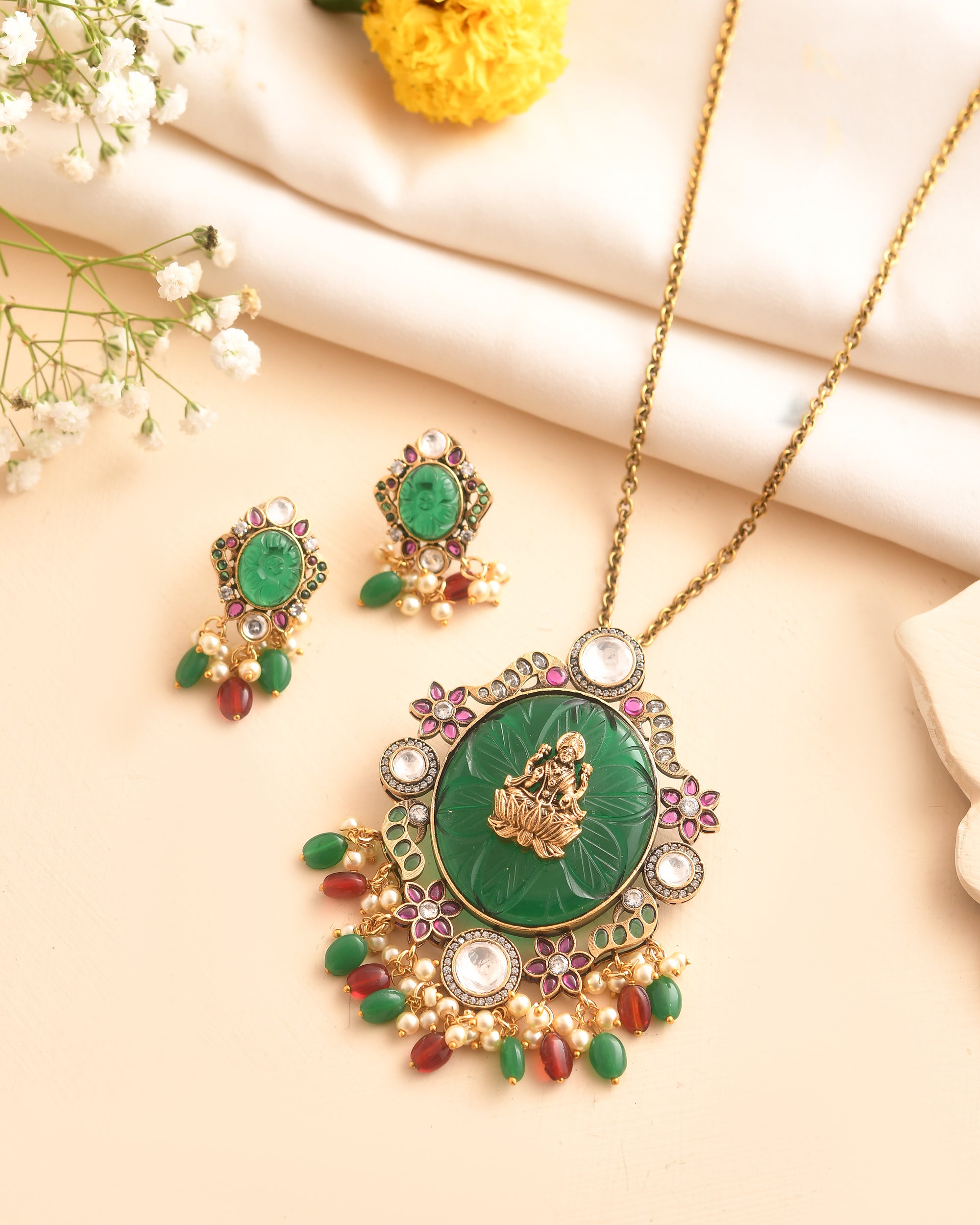 Divine Motif Set — Necklace + Earrings