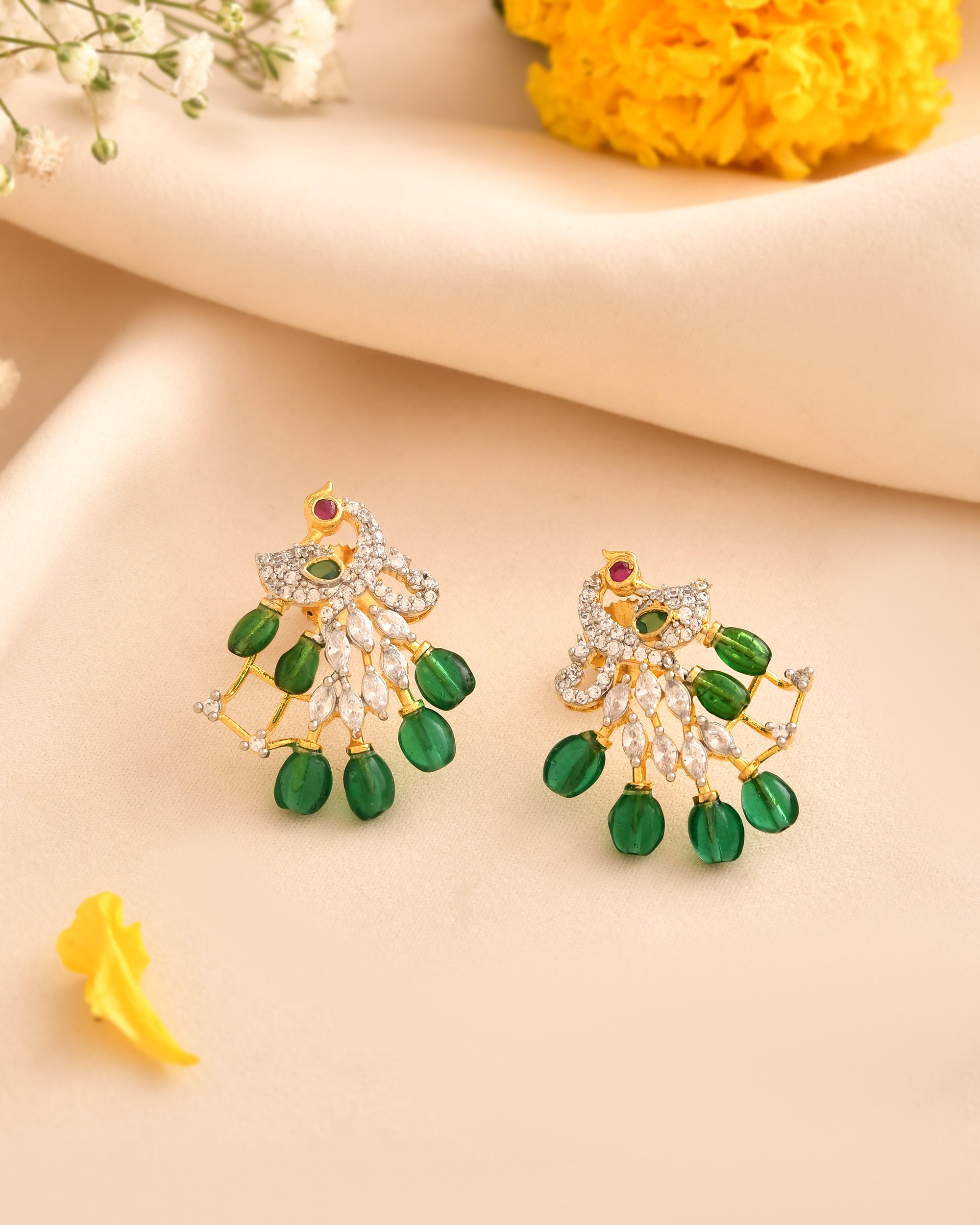 Graceful Peacock Pendant Set