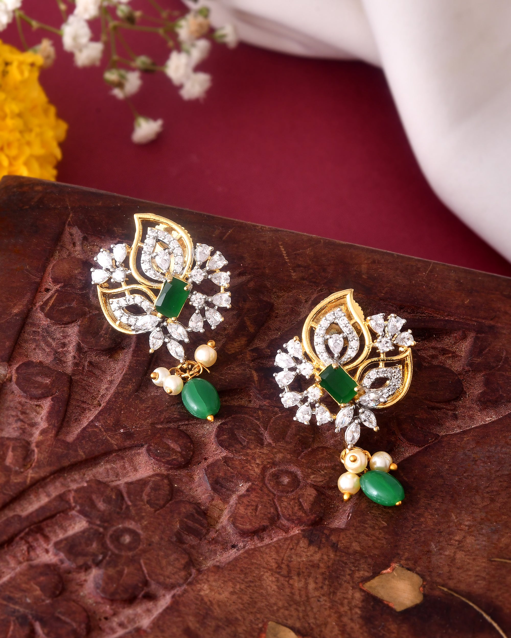 Leaf Cluster Set — Necklace + Earrings