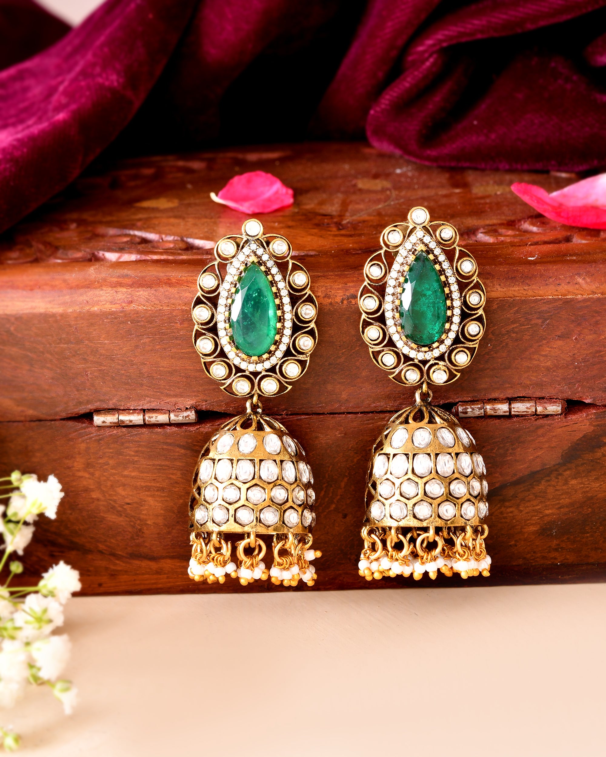 The Zamrud Meher Jhumkas