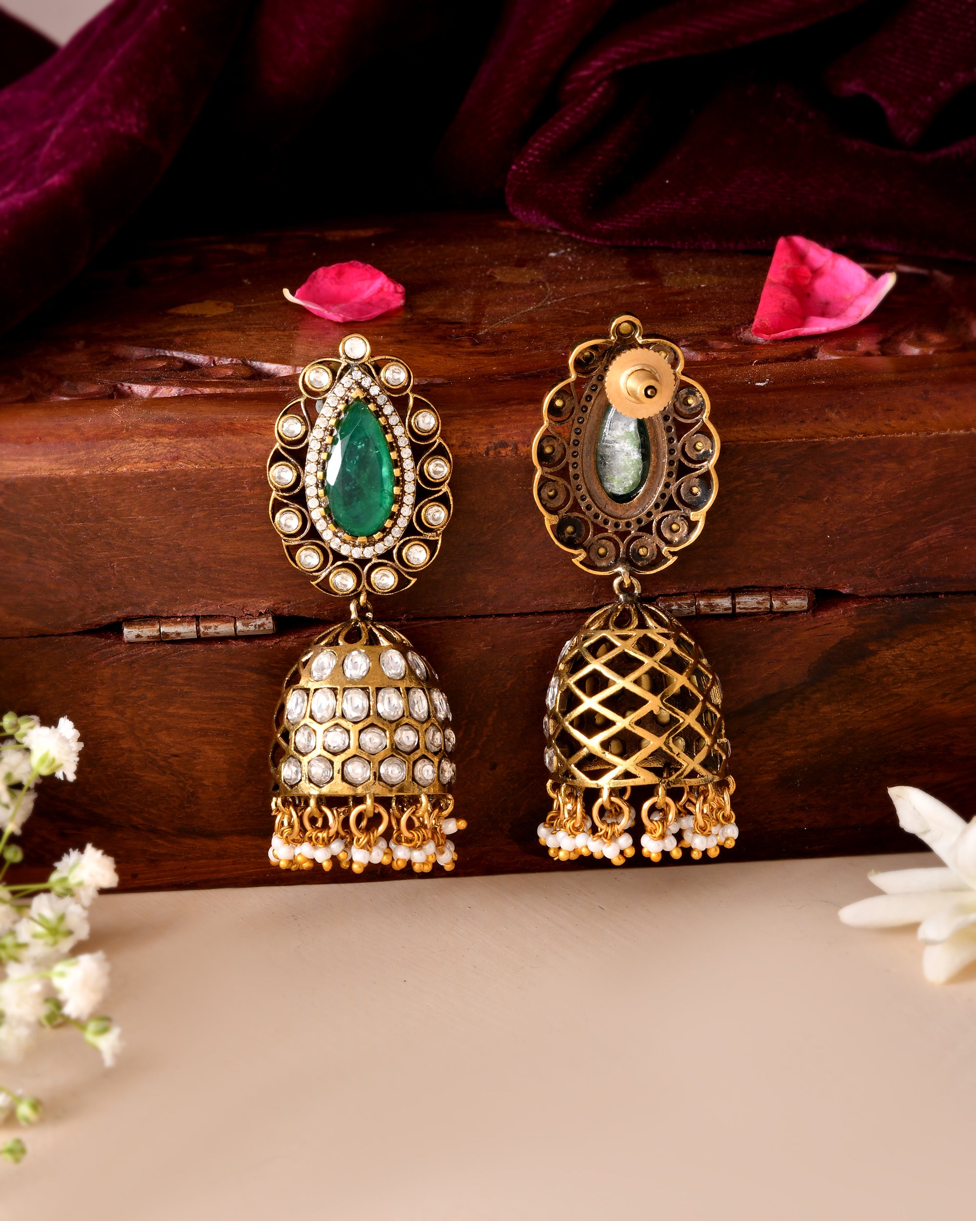 The Zamrud Meher Jhumkas