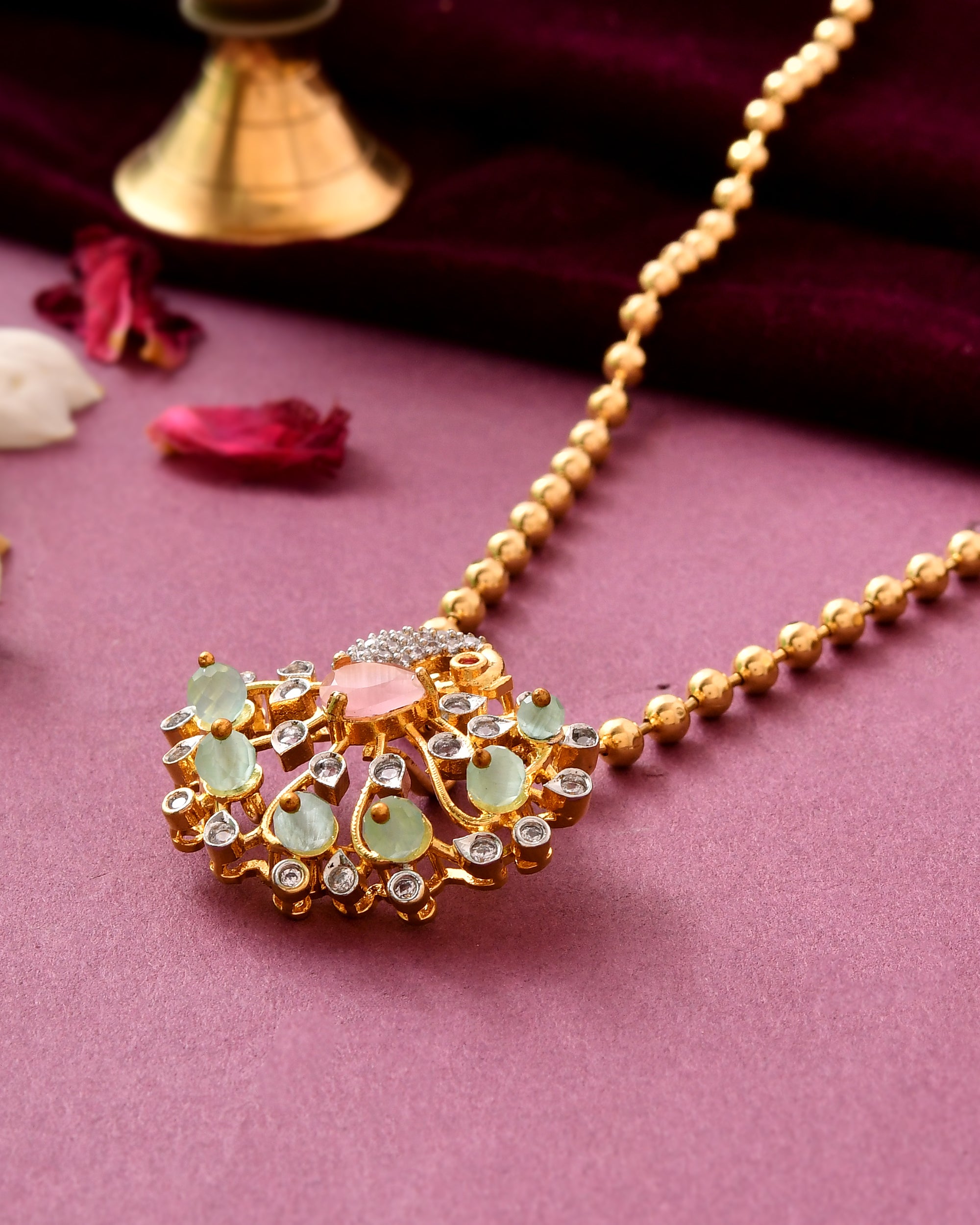 The Gulabi Mayur Vatika Pendant