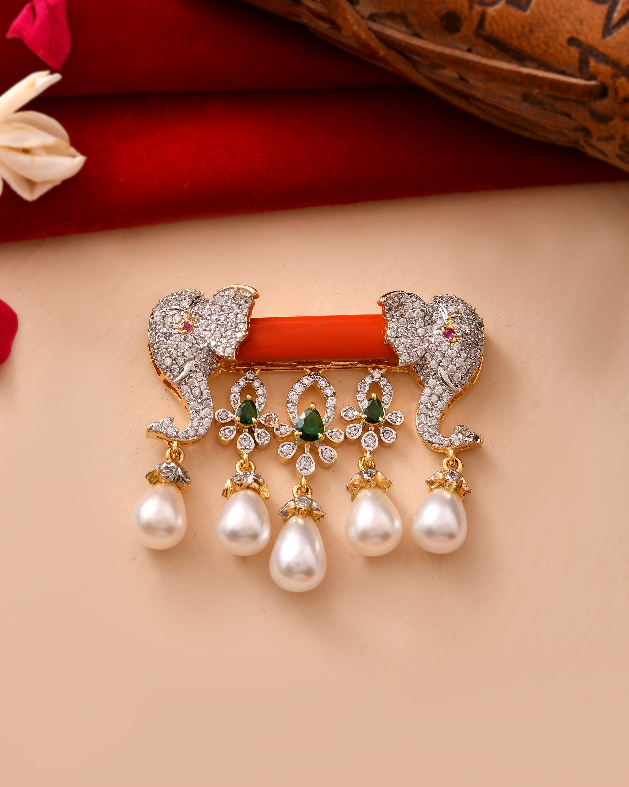 The Gajmukta Sindoor Darbar Brooch