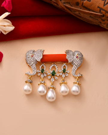 The Gajmukta Sindoor Darbar Brooch