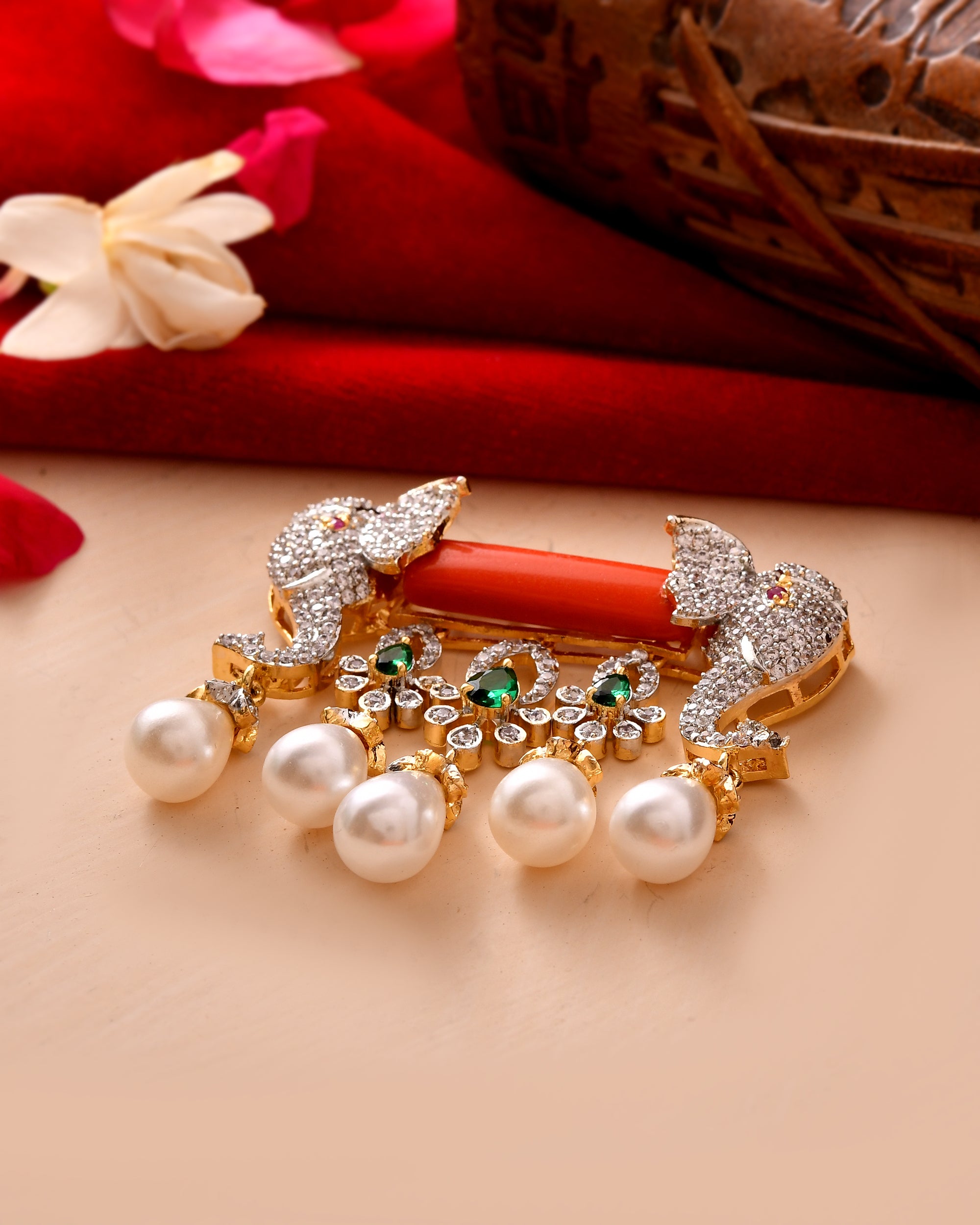 The Gajmukta Sindoor Darbar Brooch