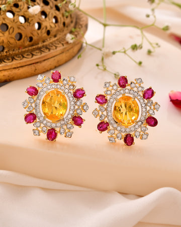 The Surya Gulnaar Mandal Earrings