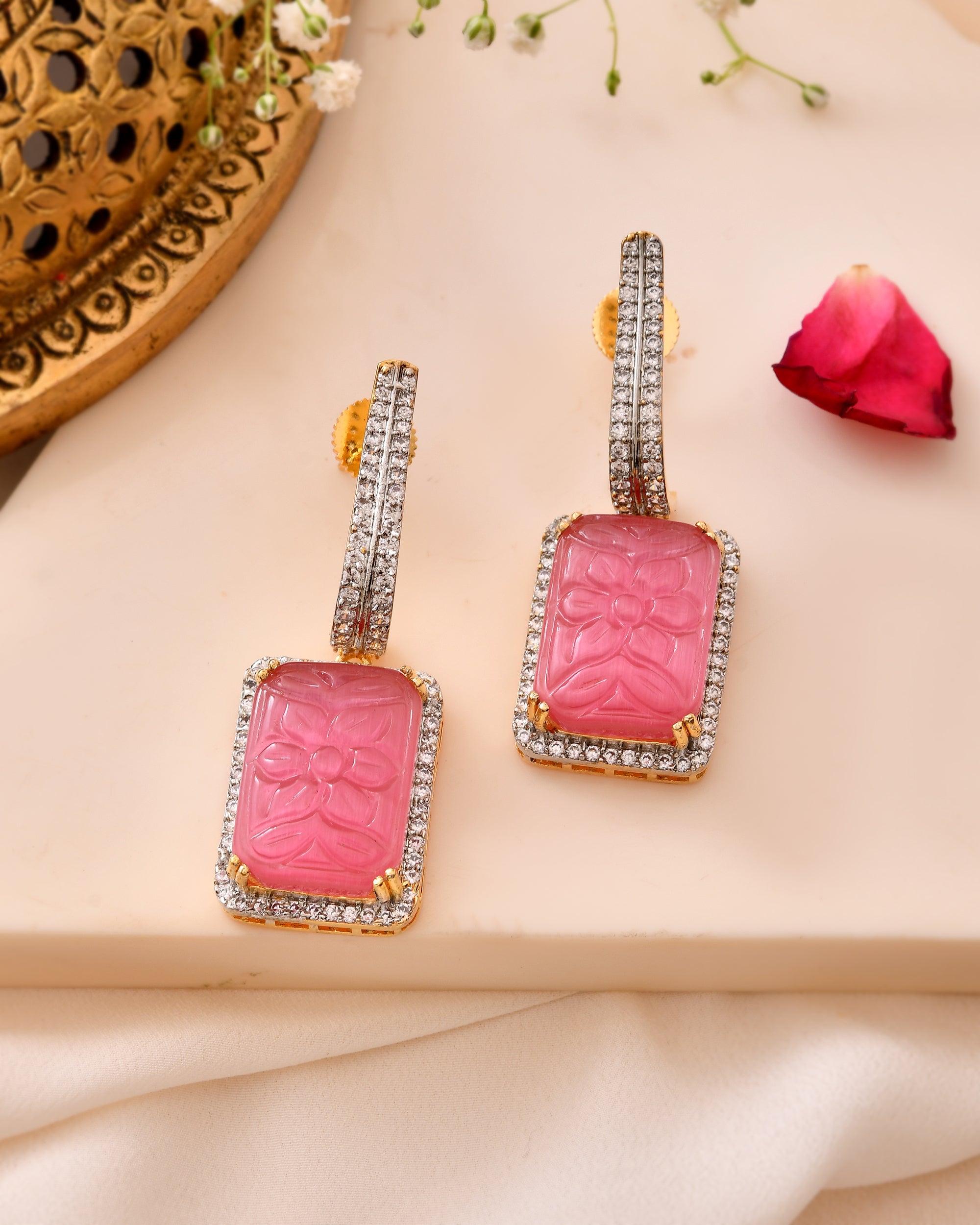 The Gulabi Mehraab Pushp Earrings