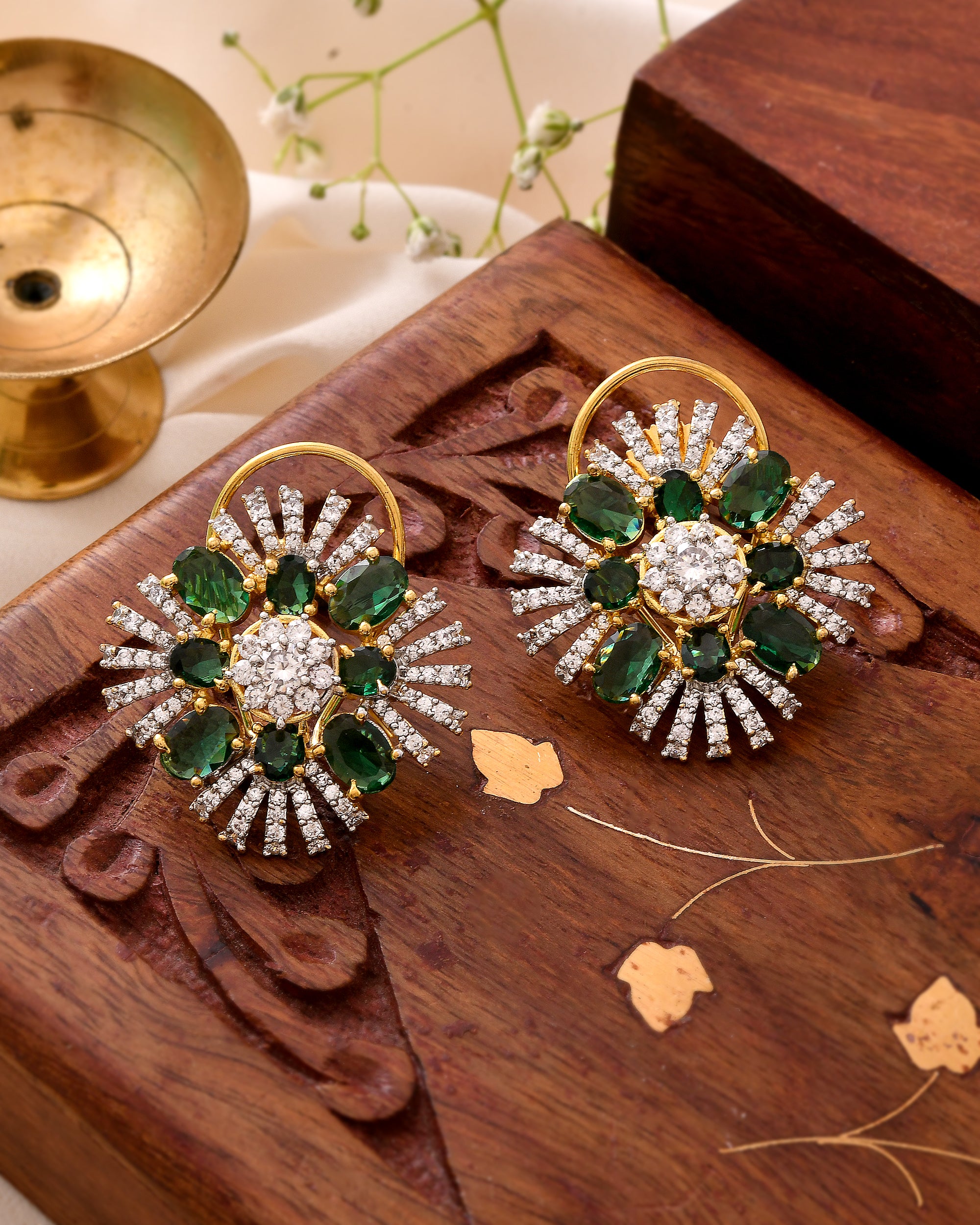 The Panna Aftab Gul Earrings