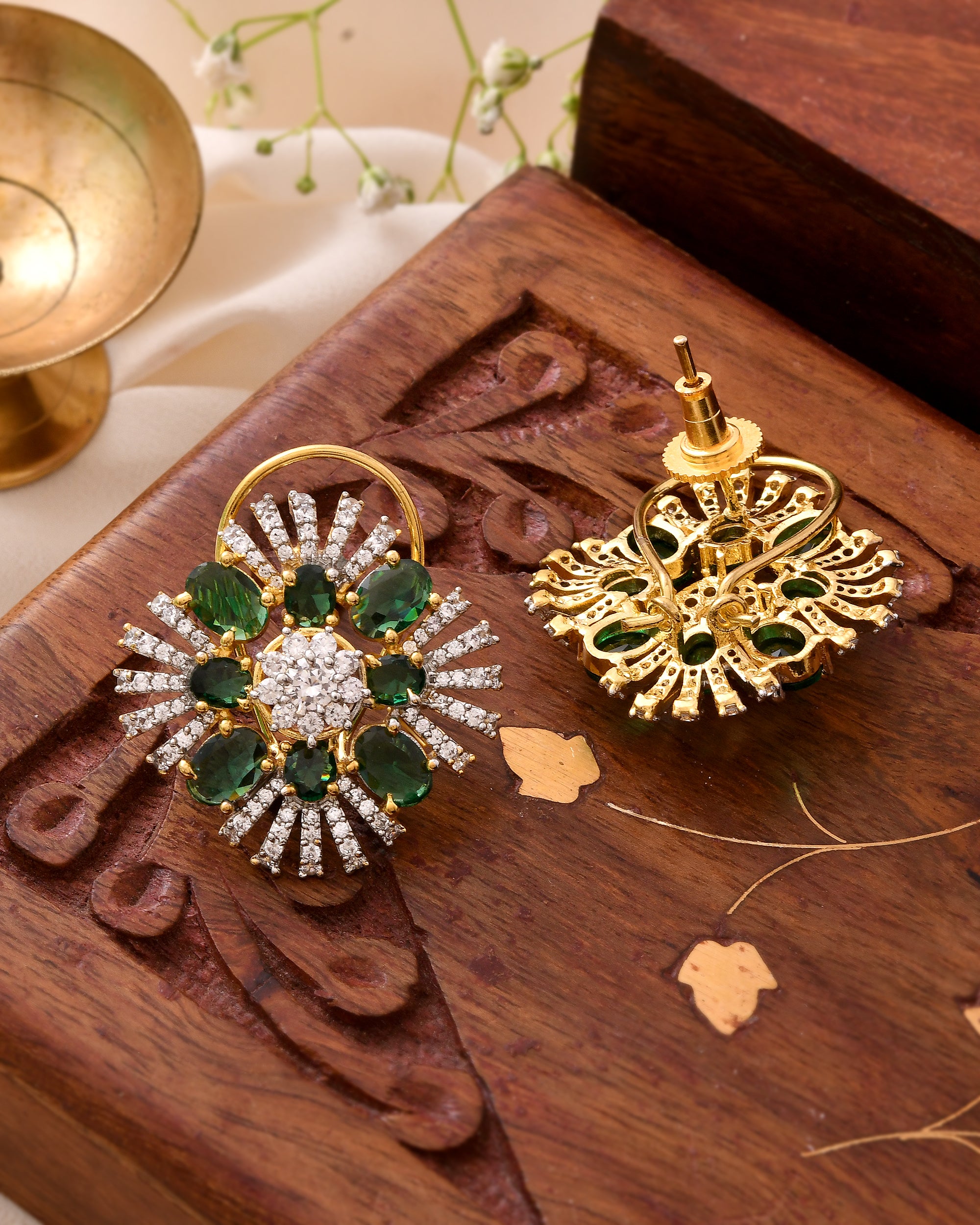 The Panna Aftab Gul Earrings