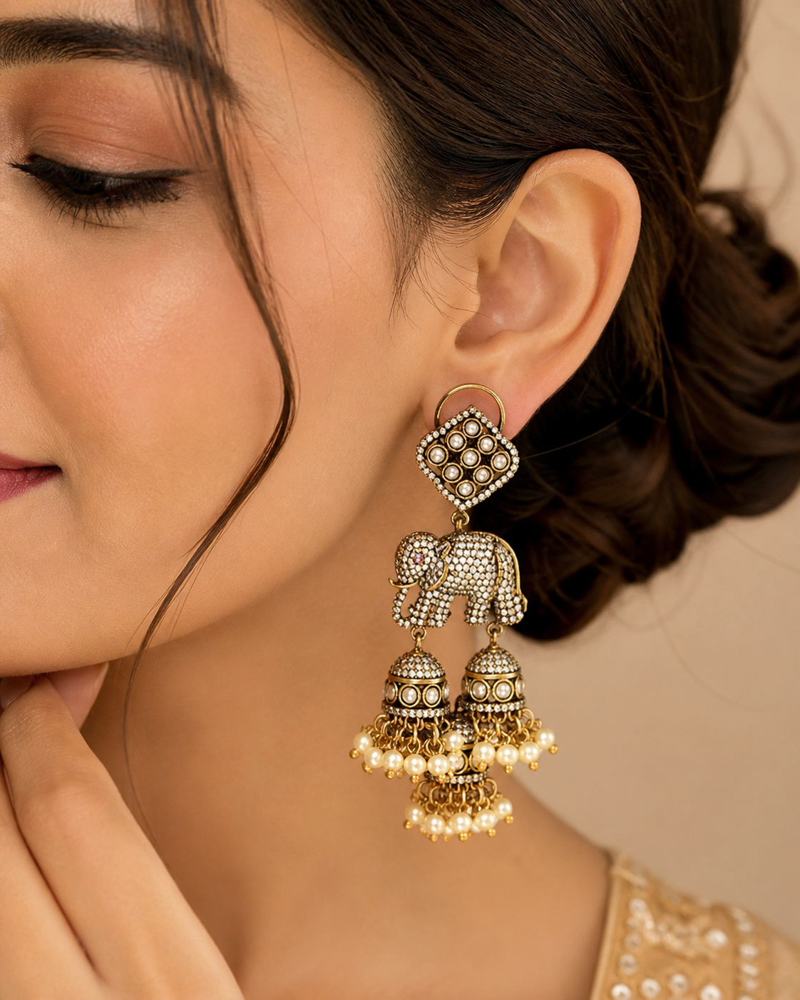 Gajra Jhumka Earrings