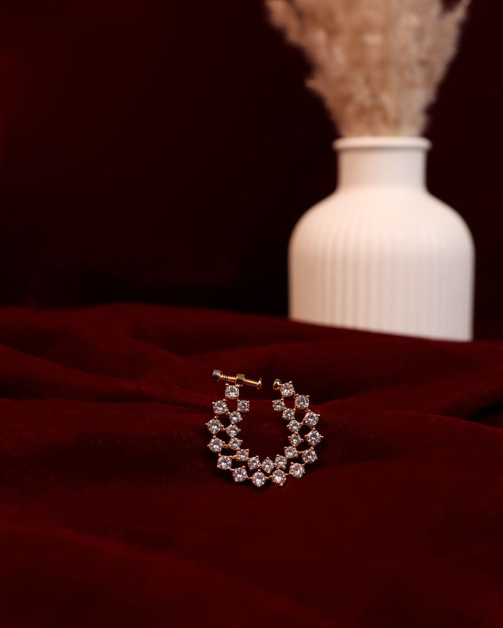 Double-Layered Sparkling Nath with Studded Charm