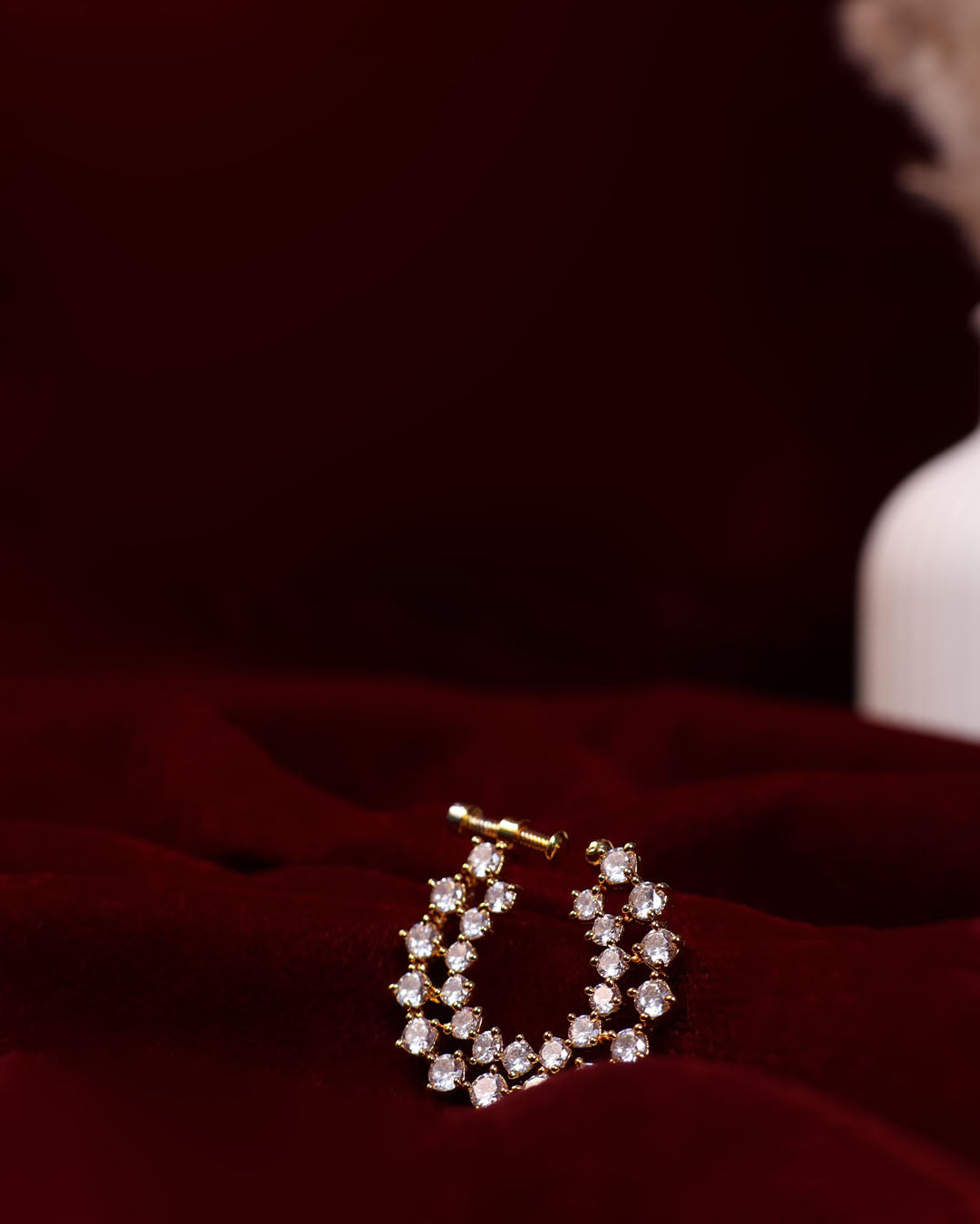 Double-Layered Sparkling Nath with Studded Charm