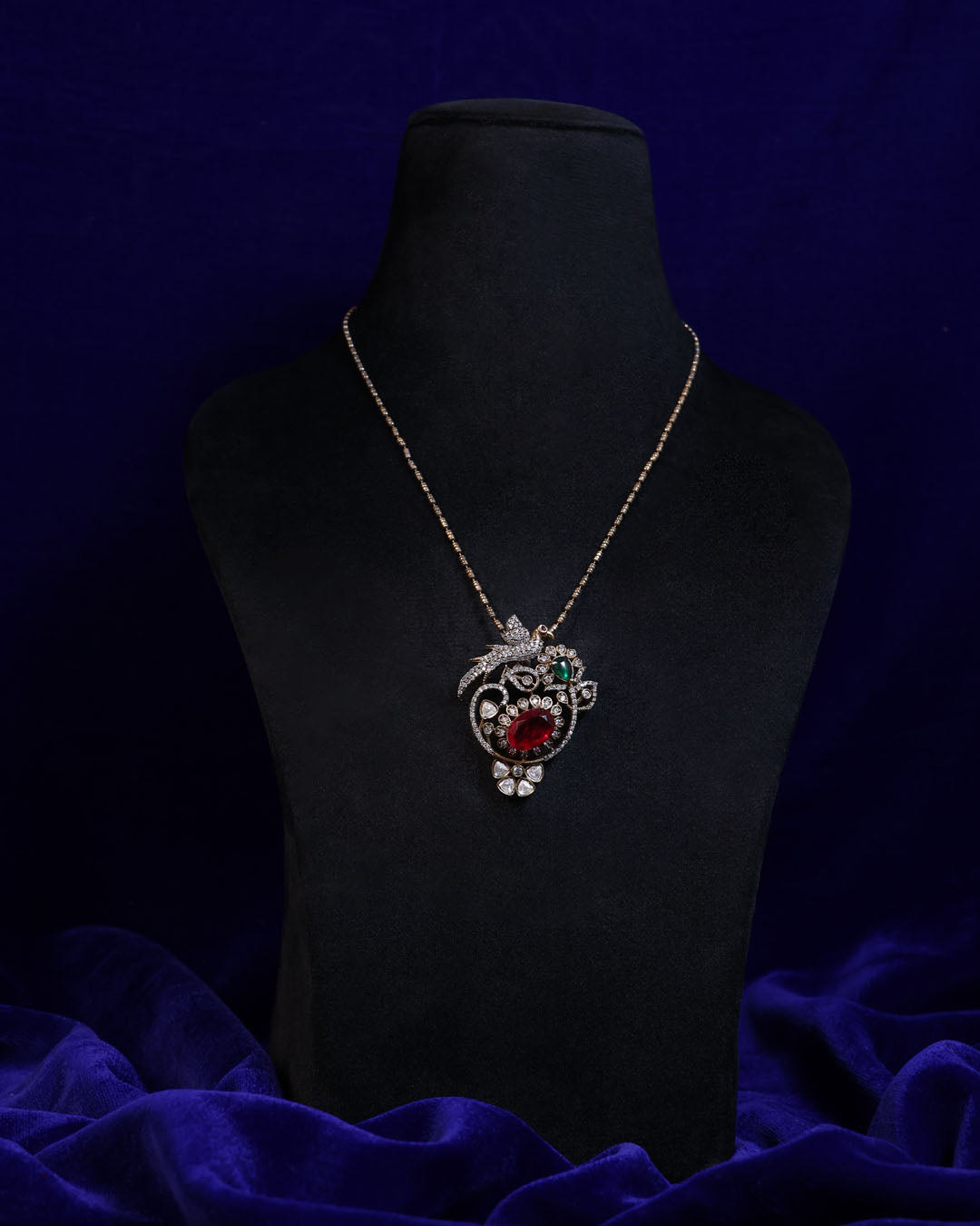 Crimson Bloom Set — Necklace + Earrings