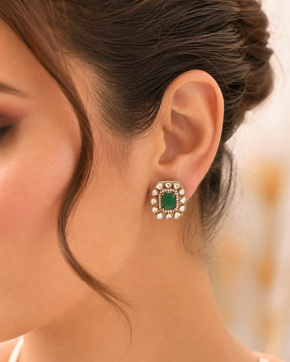 Roop Emerald Square Studs