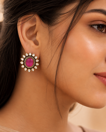 Saanjh Ruby Bloom Studs